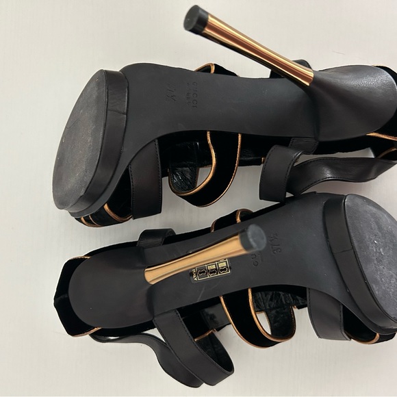 Gucci black and gold heels - Picture 3 of 7